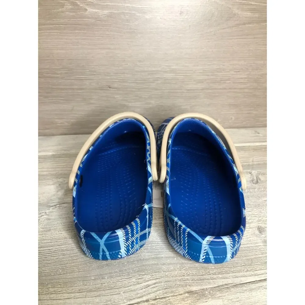 Crocs Baya Holiday Plaid Clogs Blue Jean Sandals Unisex Shoe Mens Size 11